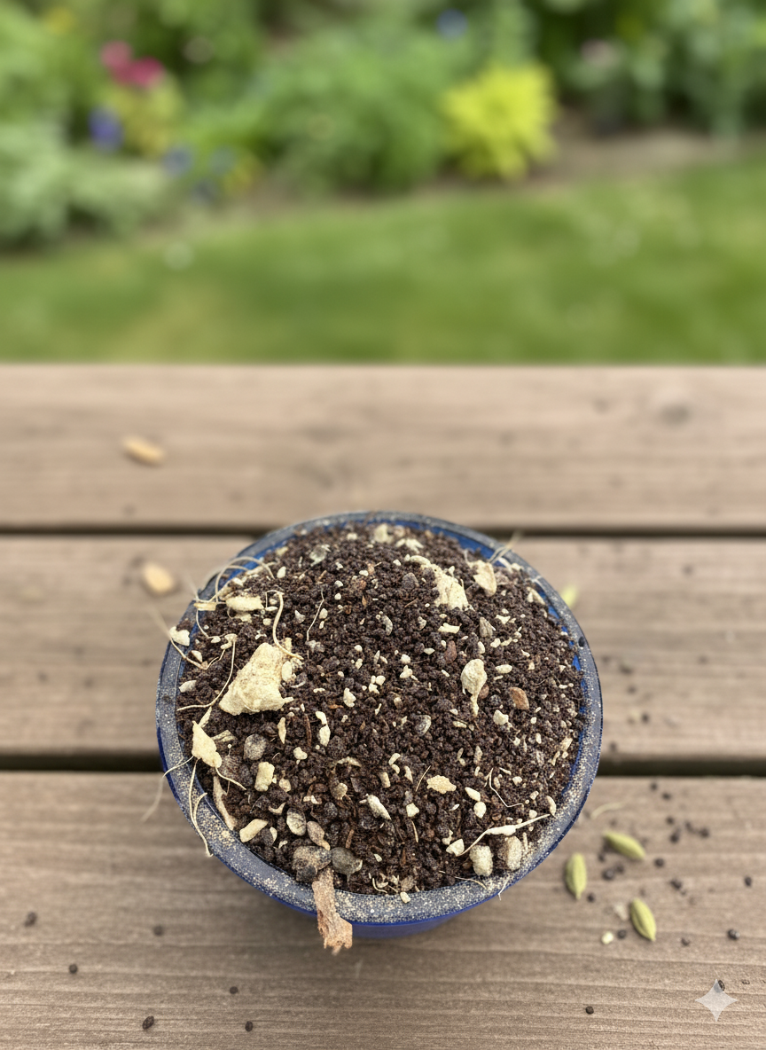 Loose leaf masala chai styled against a textured background