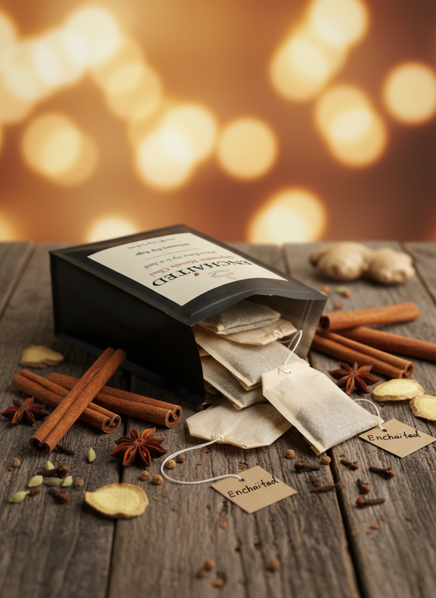 Luxury dip bags spilling out with spices